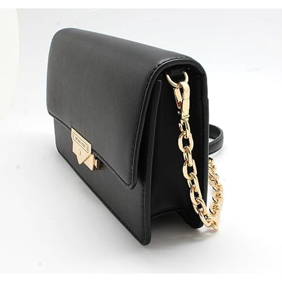 NWT MICHAEL KORS Womens CECE FLAP VEGAN LEATHER SHOULDER CROSSBODY BAG,BLACK-OS - Picture 2 of 6